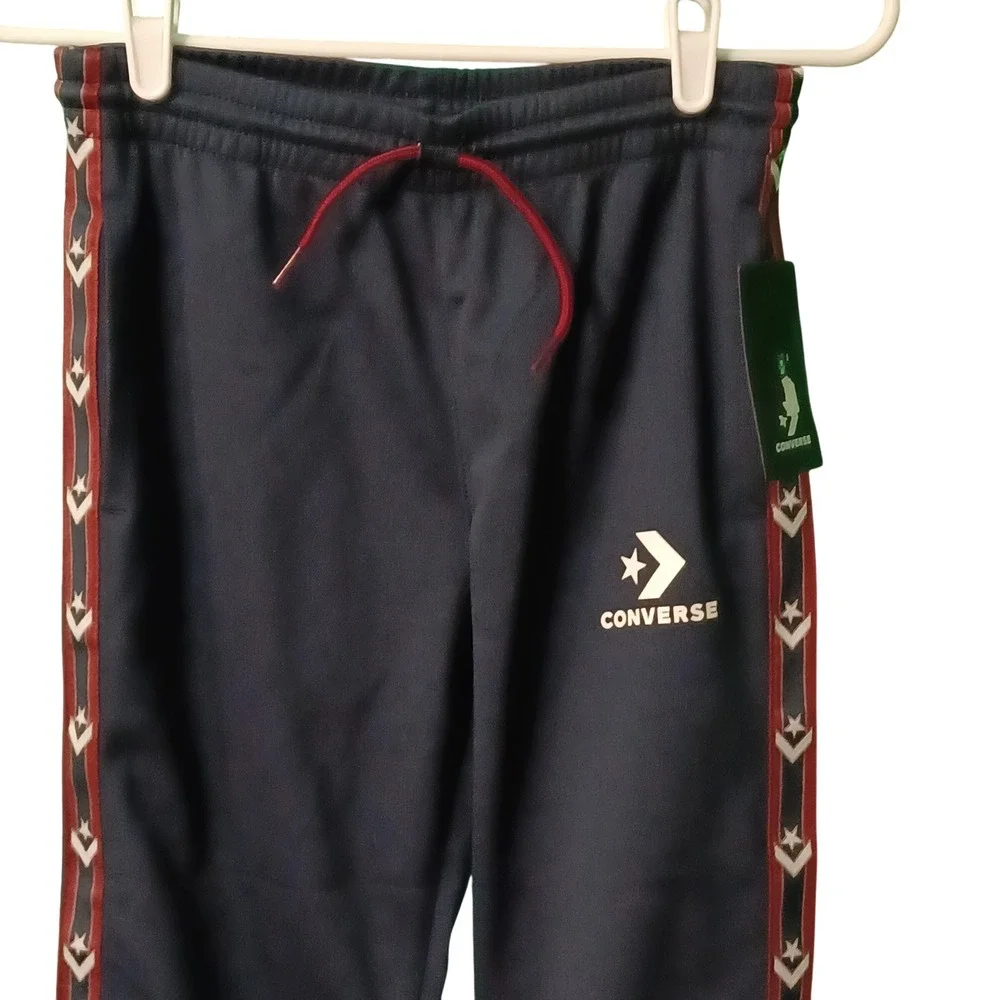 Converse Boys Navy Blue Red Star Chevron Logo Track Pants Joggers Size M‎ 10-12Y